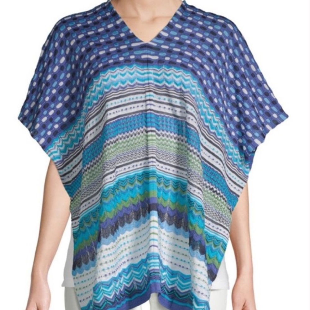NWT MISSONI Poncho - One Size - Blue Multi